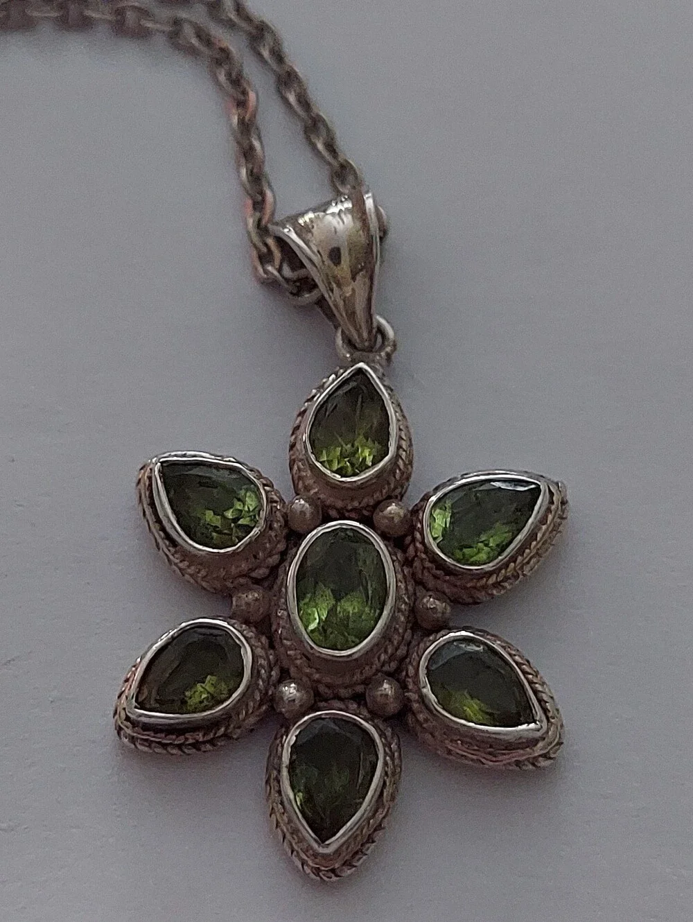 Sterling Silver and Peridot Pendant
